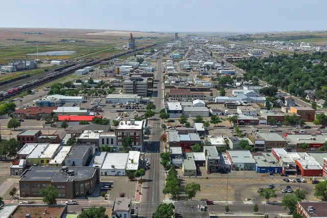 Aerial view of downtown Swift Current